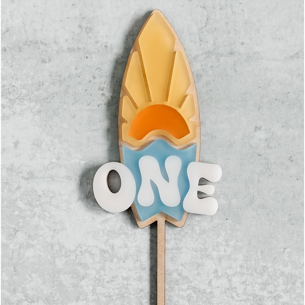 Here comes the one, Surfs up Cake Topper, SurfBoard Cake Topper, The big…